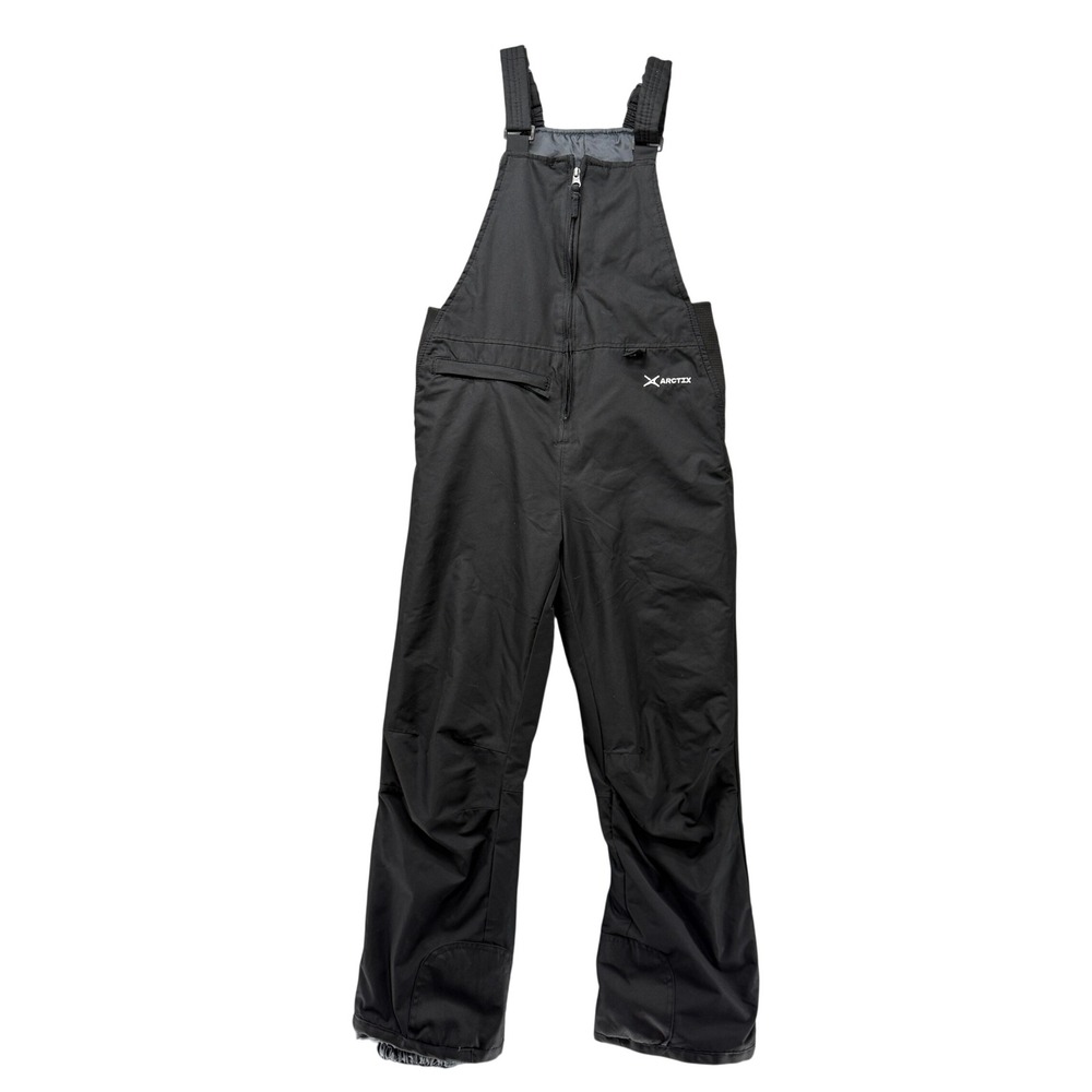 Arctix Kids Black Insulated Snow Bib Overalls Ski Pants Size Large L Front Zip